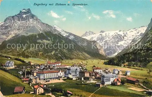 AK / Ansichtskarte Engelberg OW Panorama mit Hahnen und Spannoerter Alpen Kat. Engelberg