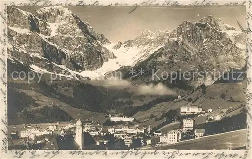 AK / Ansichtskarte Engelberg OW Gesamtansicht gegen Juchlipass Alpen Kat. Engelberg