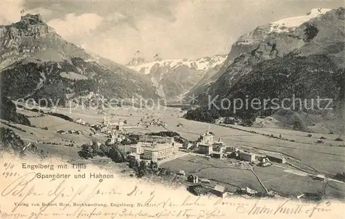 AK / Ansichtskarte Engelberg OW Gesamtansicht mit Alpenpanorama Titlis Spannoerter und Hahnen Kat. Engelberg