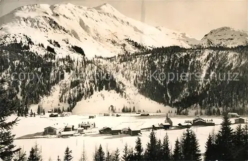 AK / Ansichtskarte Laret Davos Winterpanorama Blick gegen Hoernli und Seehorn Alpen Kat. Davos