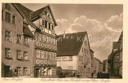 AK / Ansichtskarte Bad Hersfeld aeltestes Haus in der Clausstrasse Fachwerkhaus Altstadt Kupfertiefdruck Kat. Bad Hersfeld