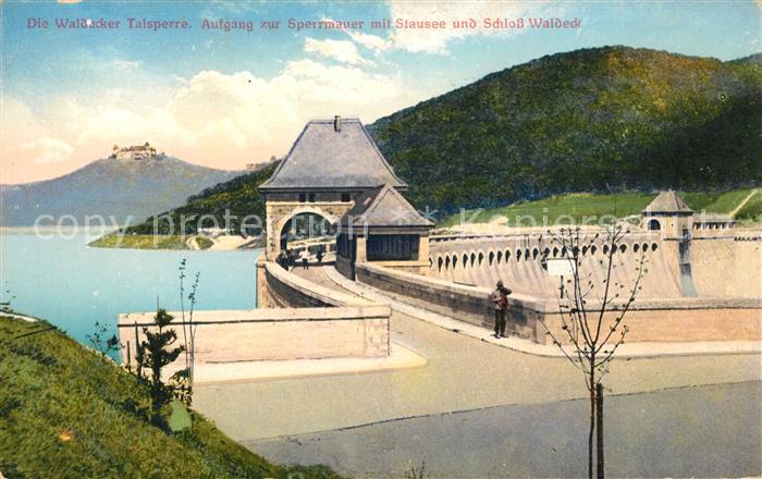 AK Ansichtskarte Waldeck Edersee Waldecker Talsperre Sperrmauer