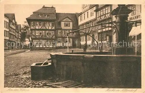 AK / Ansichtskarte Allendorf Bad Sooden Marktplatz Fachwerkhaeuser Altstadt Brunnen Kupfertiefdruck Kat. Bad Soden am Taunus