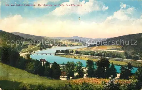 AK / Ansichtskarte Herzhausen Edersee Waldecker Talsperre Kunstdruckkarte No 18 Kat. Edertal