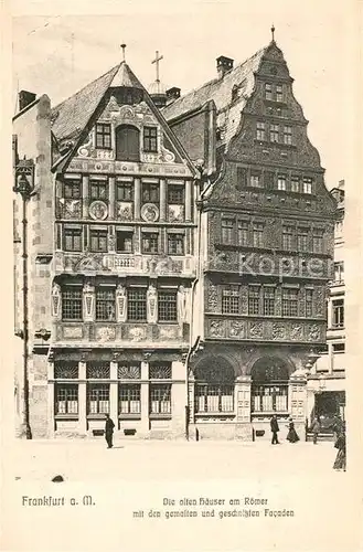 AK / Ansichtskarte Frankfurt Main Alte Haeuser am Roemer gemalte und geschnitzte Fassaden Kat. Frankfurt am Main