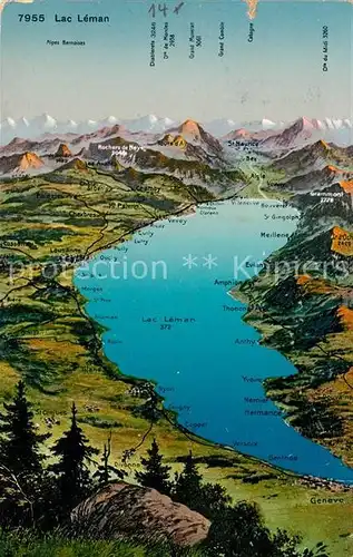 AK / Ansichtskarte Lac Leman Genfersee und Umgebung Alpen Kat. Genf