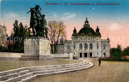 AK / Ansichtskarte Frankfurt Main Schauspielhaus mit Bismarckdenkmal Kat. Frankfurt am Main