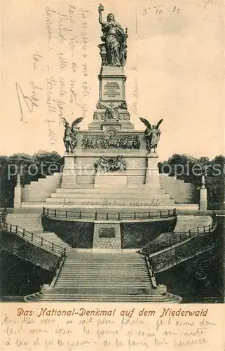 AK / Ansichtskarte Ruedesheim Rhein Nationaldenkmal auf dem Niederwald Kat. Ruedesheim am Rhein