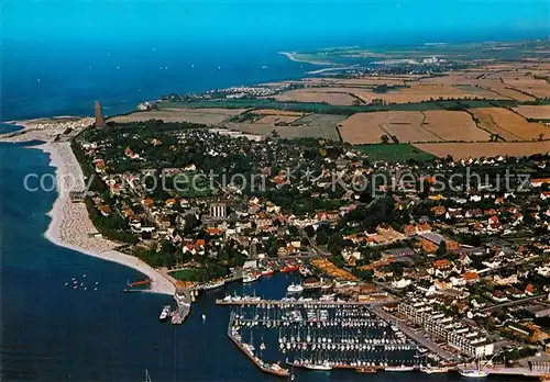 AK / Ansichtskarte Laboe Fliegeraufnahme mit Marine Ehrenmal und Yachthafen Kat. Laboe