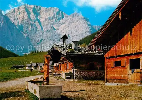 AK / Ansichtskarte Eng Hinterriss Tirol Eng Almen am Gr Ahornboden Karwendelgebirge mit Grubenkarspitze