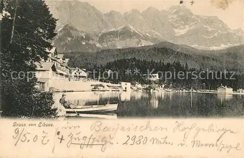 AK / Ansichtskarte Eibsee Blick ueber den See auf die Alpen Kat. Grainau