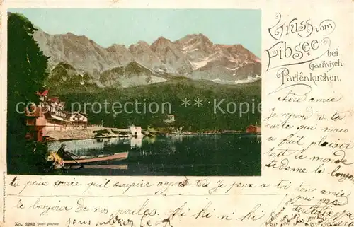 AK / Ansichtskarte Eibsee Blick ueber den See auf die Alpen Kat. Grainau