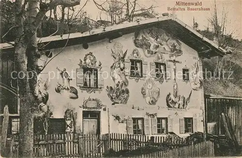 AK / Ansichtskarte Mittenwald Bayern Bemaltes Bauernhaus Kat. Mittenwald