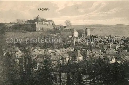 AK / Ansichtskarte Kronach Oberfranken Stadtpanorama mit Schloss Kat. Kronach