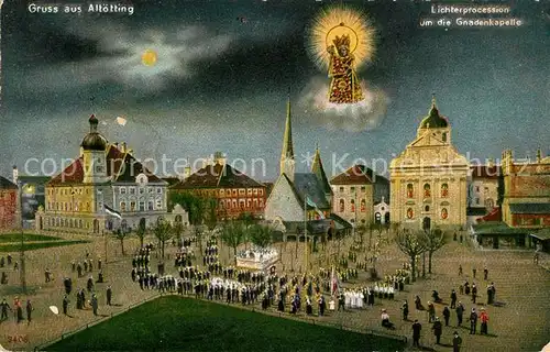 AK / Ansichtskarte Altoetting Lichterprozession um die Gnadenkapelle Gnadenbild Kat. Altoetting