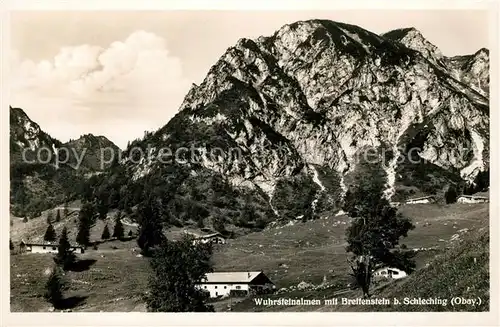 AK / Ansichtskarte Schleching Wuhrsteinalmen mit Breitenstein Mangfallgebirge Kat. Schleching