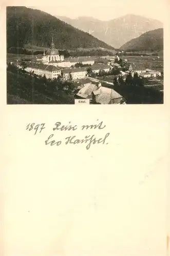 AK / Ansichtskarte Ettal Gesamtansicht mit Alpenpanorama Kloster Kat. Ettal