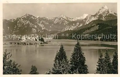 AK / Ansichtskarte Fuessen Allgaeu Panorama Blick ueber den Weissensee Allgaeuer Alpen Kat. Fuessen