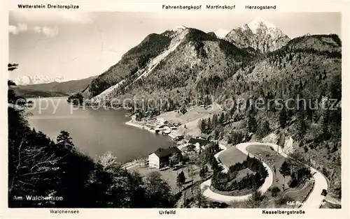 AK / Ansichtskarte Urfeld Walchensee Panorama Kesselbergstrasse Alpen Serie Deutsche Heimatbilder Kat. Kochel a.See