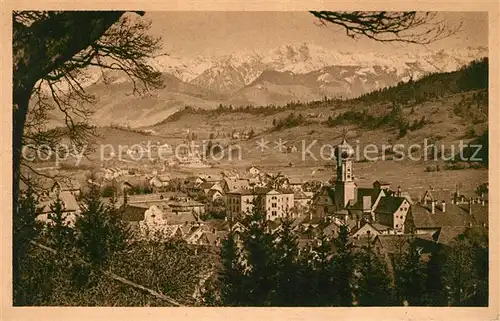 AK / Ansichtskarte Immenstadt Allgaeu Gesamtansicht mit Daumengruppe Allgaeuer Alpen Kat. Immenstadt i.Allgaeu