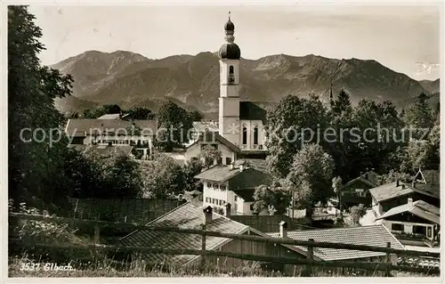 AK / Ansichtskarte Elbach Miesbach Ortsansicht mit Kirche Alpen Kat. Fischbachau