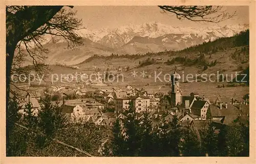 AK / Ansichtskarte Immenstadt Allgaeu Gesamtansicht mit Daumengruppe Allgaeuer Alpen Kat. Immenstadt i.Allgaeu