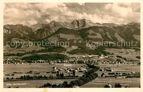 AK / Ansichtskarte Sonthofen Oberallgaeu mit Rieden und NS Ordensburg Alpenpanorama Fliegeraufnahme Kat. Sonthofen