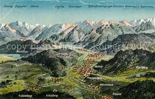 AK / Ansichtskarte Pfronten und Umgebung Alpenpanorama aus der Vogelperspektive Kat. Pfronten