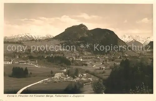 AK / Ansichtskarte Pfronten Panorama mit Fuessener Berge Falkenstein und Zugspitze Kat. Pfronten