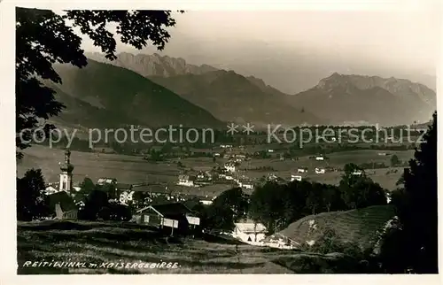AK / Ansichtskarte Reit Winkl Gesamtansicht mit Alpenpanorama Kaisergebirge Kat. Reit im Winkl