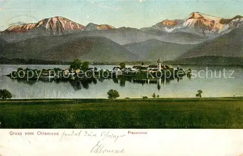 AK / Ansichtskarte Fraueninsel Chiemsee Alpenpanorama Kat. Chiemsee