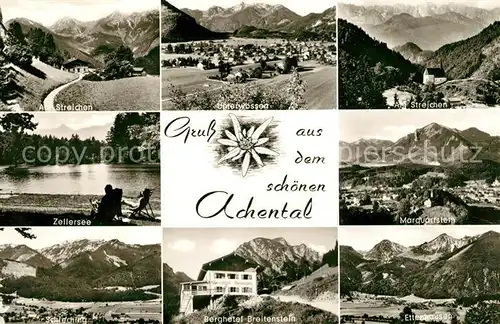AK / Ansichtskarte Achental Traunstein Landschaftspanorama Alpen Berghotel Zellersee Kat. Traunstein