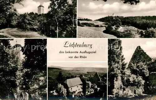 AK / Ansichtskarte Ostheim Rhoen Bergrestaurant auf der Lichtenburg Landschaftspanorama Kat. Ostheim v.d.Rhoen