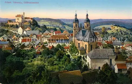 AK / Ansichtskarte Goessweinstein Stadtpanorama mit Kirche und Schloss Fraenkische Schweiz Kat. Goessweinstein