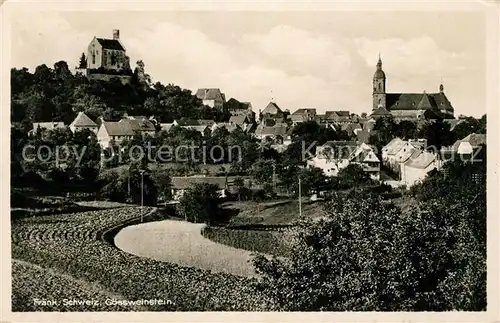 AK / Ansichtskarte Goessweinstein Ortsansicht mit Kirche und Schloss Fraenkische Schweiz Kat. Goessweinstein