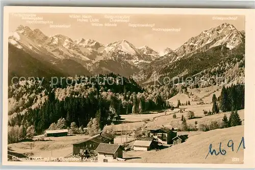 AK / Ansichtskarte Schwand Oberstdorf Gesamtansicht mit Alpenpanorama Kat. Oberstdorf