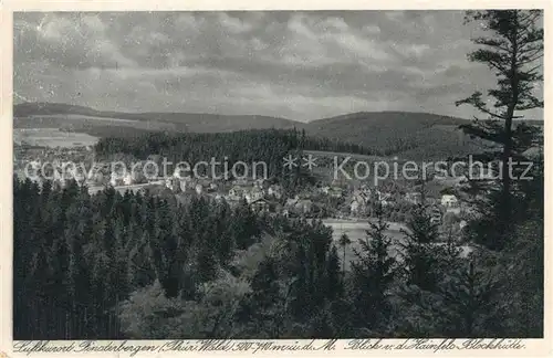 AK / Ansichtskarte Finsterbergen Landschaftspanorama Blick ueber die Hainfels Blockhuette Kat. Finsterbergen Thueringer Wald