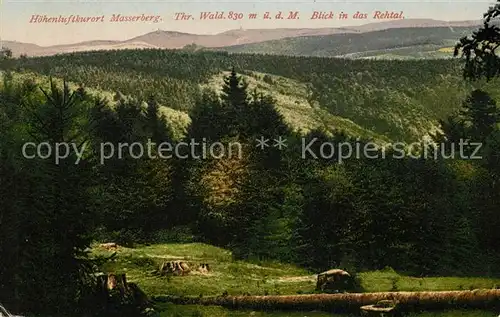 AK / Ansichtskarte Masserberg Landschaftspanorama Blick in das Rehtal Kat. Masserberg