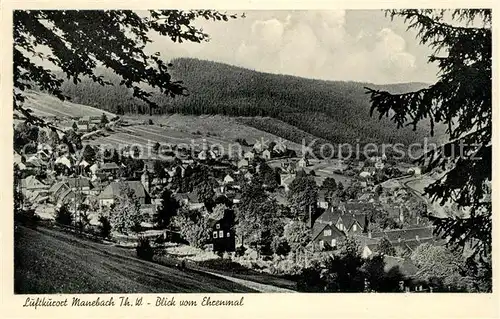 AK / Ansichtskarte Manebach Panorama Luftkurort Blick vom Ehrenmal Kat. Ilmenau