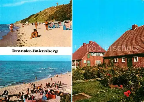 AK / Ansichtskarte Dranske Bakenberg Strandpartien Inselhaeuser