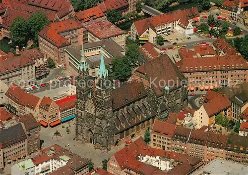 AK / Ansichtskarte Nuernberg Fliegeraufnahme St Lorenzkirche  Kat. Nuernberg