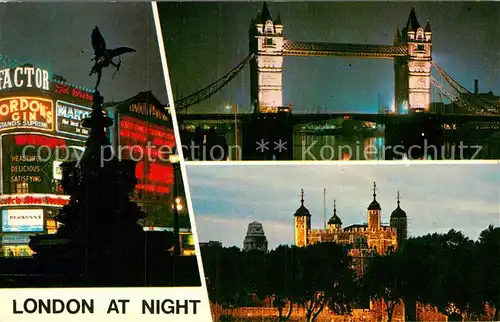 AK / Ansichtskarte London Tower Bridge Piccadilly Circus Tower Kat. City of London
