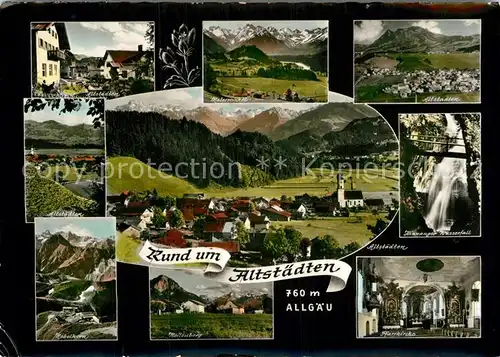AK / Ansichtskarte Altstaedten Allgaeu Nebelhorn Malerwinkel Wasserfall 