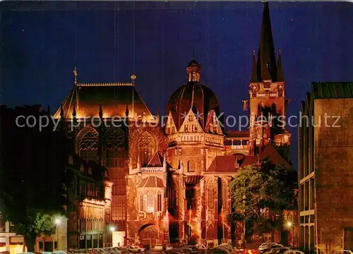 AK / Ansichtskarte Aachen Dom Nachtaufnahme Kat. Aachen