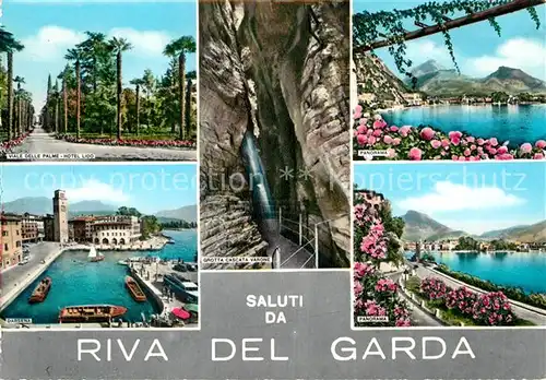 AK / Ansichtskarte Riva del Garda Grotta Cascata Panorama Hafen Kat. 