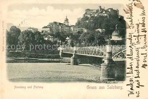 AK / Ansichtskarte Salzburg Oesterreich Nonnberg Festung Kat. Salzburg