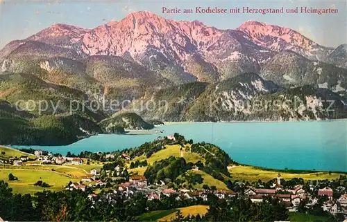 AK / Ansichtskarte Kochel See mit Herzogenstand und Heimgarten Kat. Kochel a.See