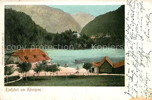 AK / Ansichtskarte Koenigsee Berchtesgaden Einfahrt Partie am See