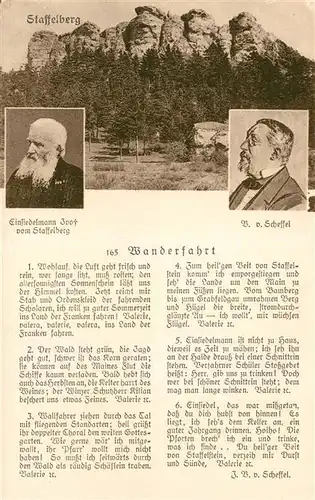 AK / Ansichtskarte Staffelberg Gedicht Wanderfahrt Scheffel  Kat. Bad Staffelstein