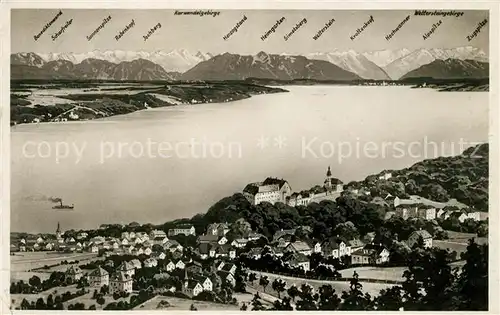 AK / Ansichtskarte Starnberg Seepartie und Alpen Kat. Starnberg